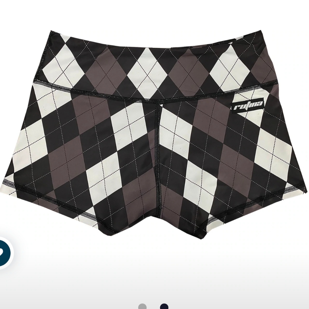 🆕NWT Rutina Black Argyle 3.5" Inseam Booty Shorts, M